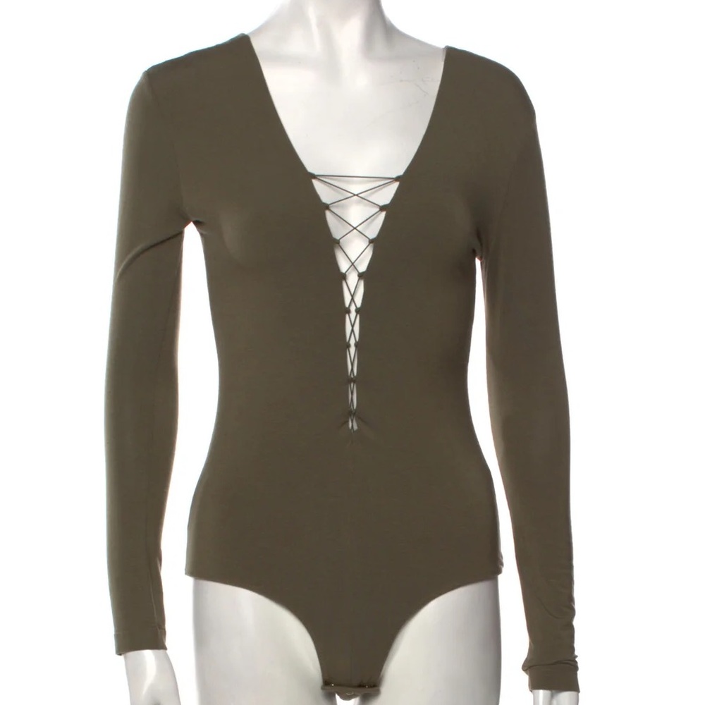 T by Alexander Wang V-Neck Long Sleeve Bodysuit Size XS
